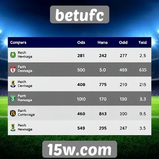 Comparação de odds entre BetUFC e outras plataformas